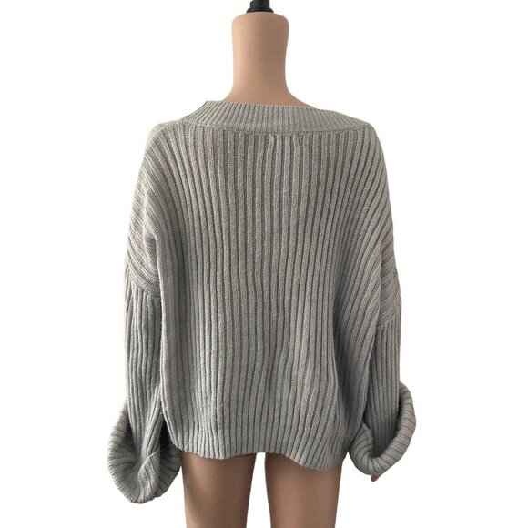 Nasty Gal Sweater Cardigan Womens Medium Cable Knit Cuffed Sleeve Oversized - Picture 10 of 11